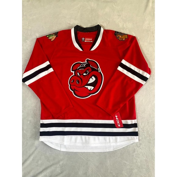 CCM Jersey Mens XL Red AHL Rockford IceHogs NHL Chicago Blackhawks Ice Hockey - Picture 1 of 7